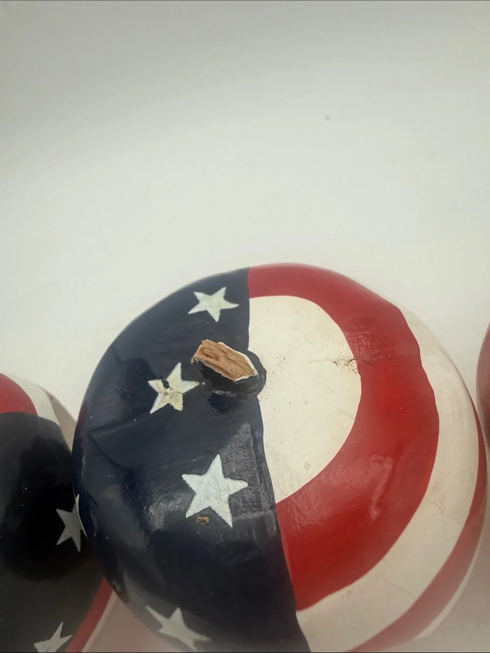 Patriotic American Flag Apple wood napkin rings holders  - Set of 4 read